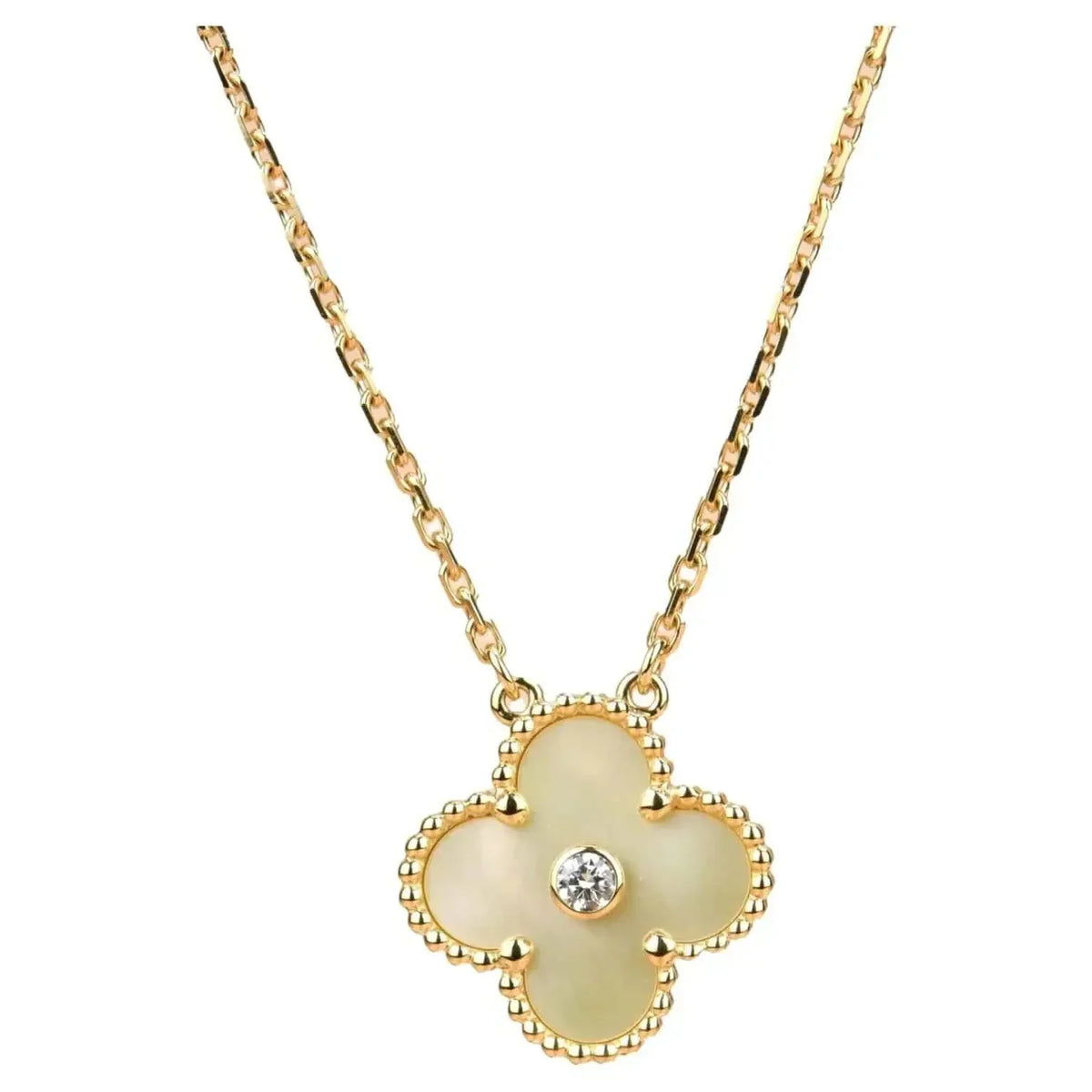 [⭐Corinne]CLOVER 15MM DIAMOND GOLD MOTHER OF PEARL NECKLACE