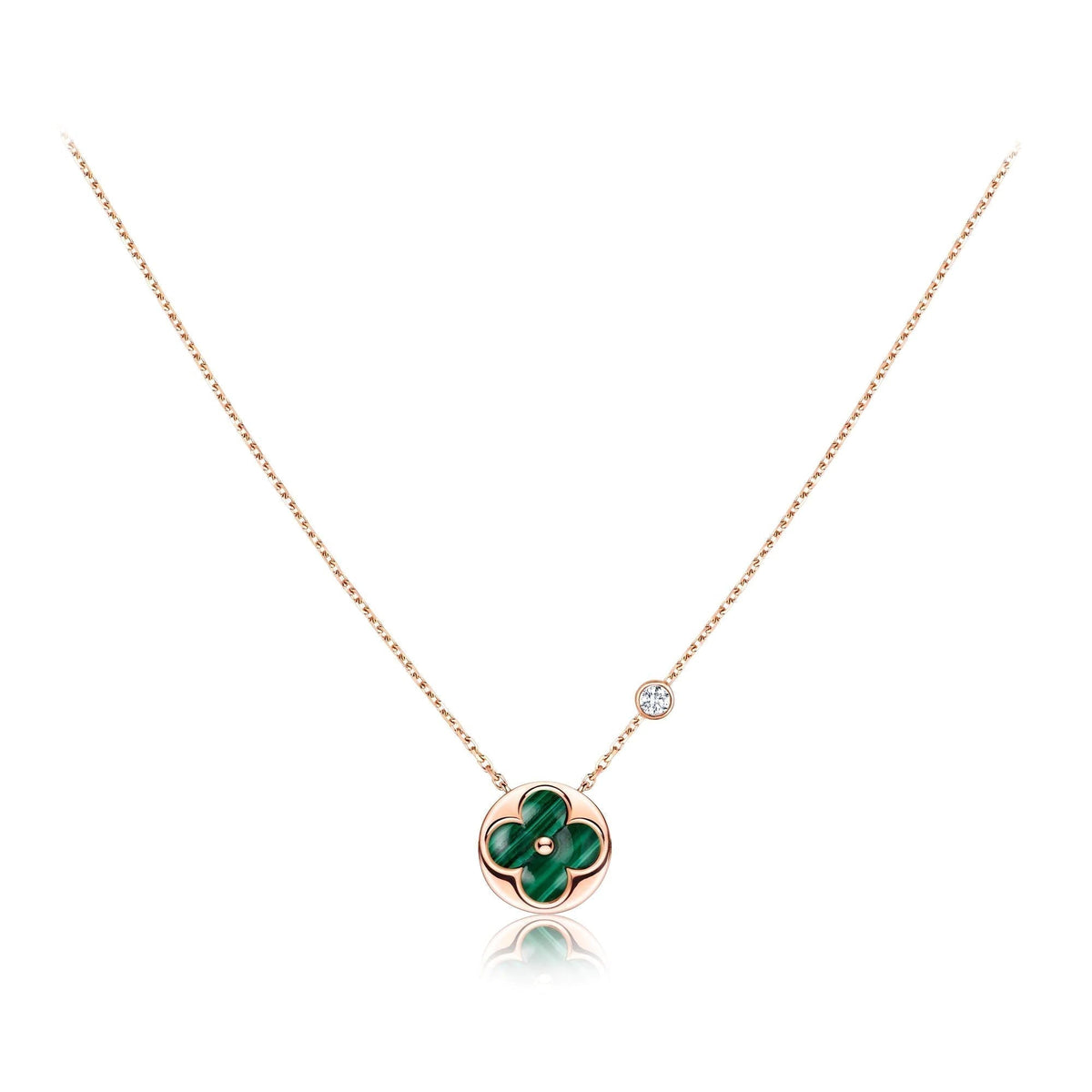 [⭐Corinne]SUN PEDANT PINK GOLD 1 DIAMOND NECKLACE
