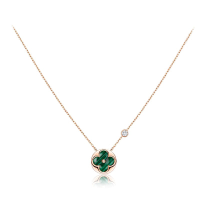 [⭐Corinne]SUN PEDANT PINK GOLD 1 DIAMOND NECKLACE