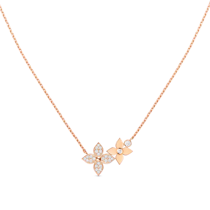 [⭐Corinne]STAR BLOSSOM NECKLACE PINK GOLD DIAMONDS