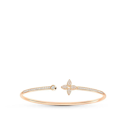 [⭐Corinne]IDYLLE PINK GOLD OPEN BRACELET DIAMOND PAVED