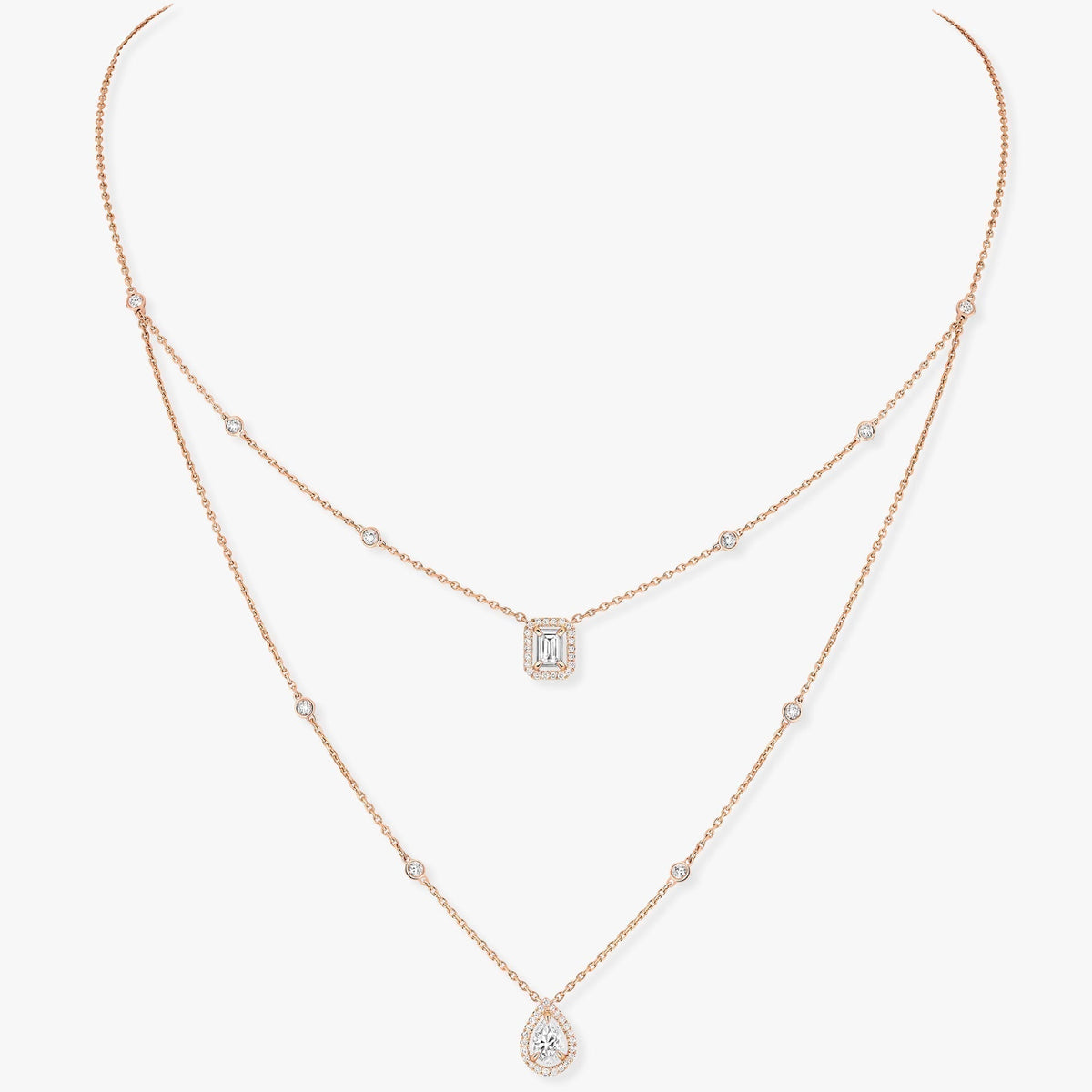 [⭐Corinne]MY TWIN 2 ROW DIAMOND NECKLACE