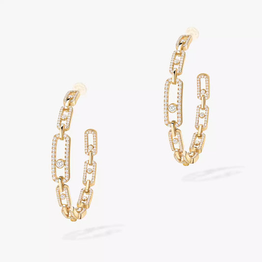 [[⭐Corinne]Move Link Diamond Hoop Earrings