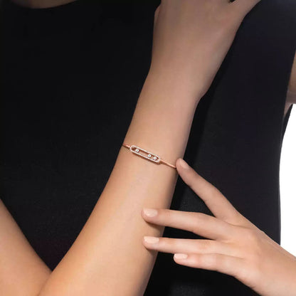 [⭐Corinne]Move Pavé Diamond Bangle Bracelet M