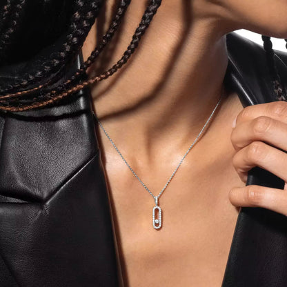 [⭐Corinne]Move Uno Diamond Necklace in Rose Gold