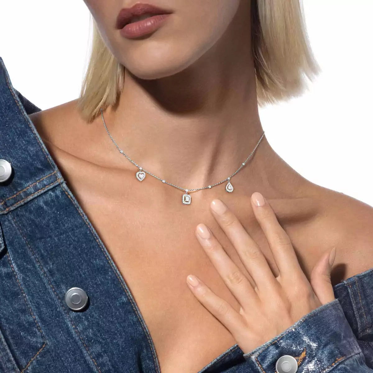 [⭐Corinne]My Twin Diamond Necklace in Silver