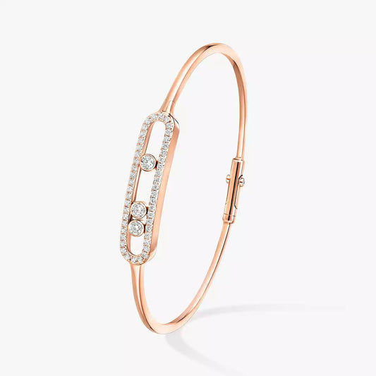 [⭐Corinne]Move Pavé Diamond Bangle Bracelet M