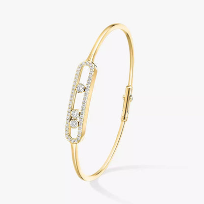 [⭐Corinne]Move Pavé Diamond Bangle Bracelet M