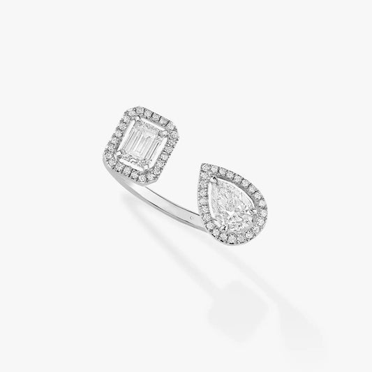 [⭐Corinne]MY TWIN TOI & MOI SILVER DIAMOND RING