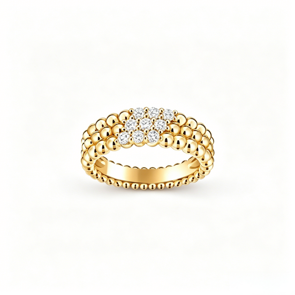 [⭐Corinne] THREE-ROW DIAMOND RING
