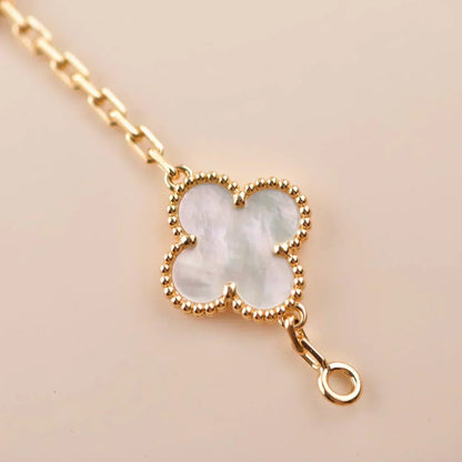 [⭐Corinne]CLOVER WHITE PEARL MOP 5 MOTIF BRACELET COLLECTION