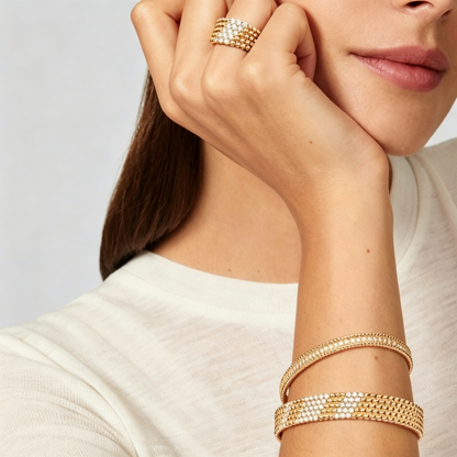[⭐Corinne]  FIVE-ROW DIAMOND BRACELET