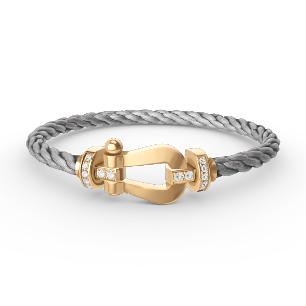 [⭐Corinne]FORCE LARGE HORSESHOE HALF DIAMOND BRACELET GOLD