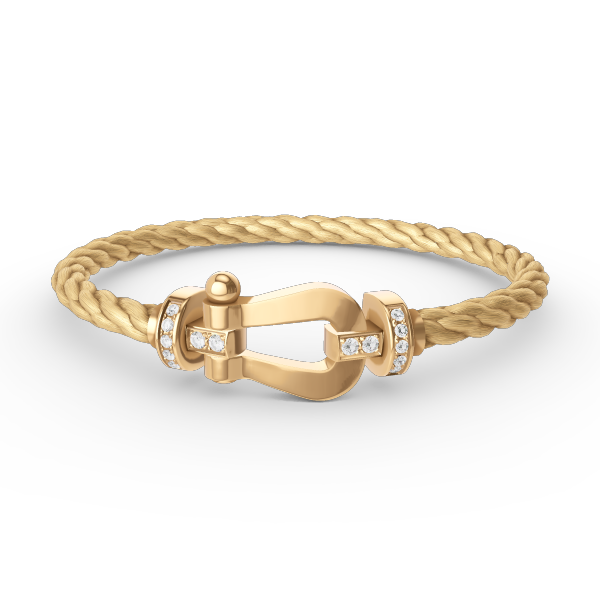 [⭐Corinne]FORCE LARGE HORSESHOE HALF DIAMOND BRACELET GOLD