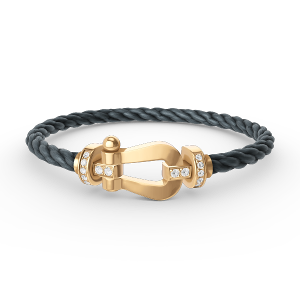 [⭐Corinne]FORCE LARGE HORSESHOE HALF DIAMOND BRACELET GOLD