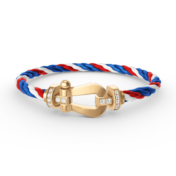 [⭐Corinne]FORCE LARGE HORSESHOE HALF DIAMOND BRACELET GOLD
