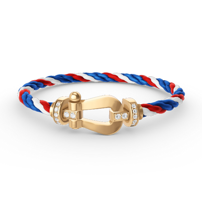 [⭐Corinne]FORCE LARGE HORSESHOE HALF DIAMOND BRACELET GOLD