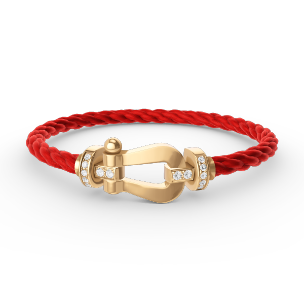 [⭐Corinne]FORCE LARGE HORSESHOE HALF DIAMOND BRACELET GOLD