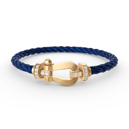 [⭐Corinne]FORCE LARGE HORSESHOE HALF DIAMOND BRACELET GOLD