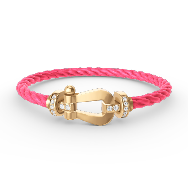 [⭐Corinne]FORCE LARGE HORSESHOE HALF DIAMOND BRACELET GOLD