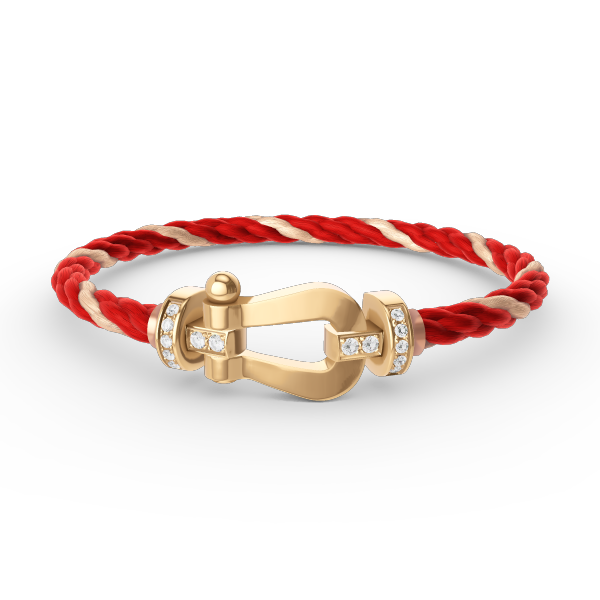 [⭐Corinne]FORCE LARGE HORSESHOE HALF DIAMOND BRACELET GOLD