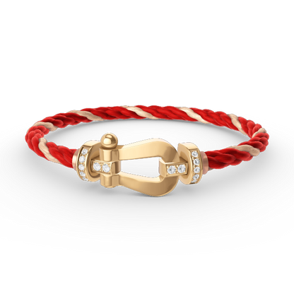[⭐Corinne]FORCE LARGE HORSESHOE HALF DIAMOND BRACELET GOLD