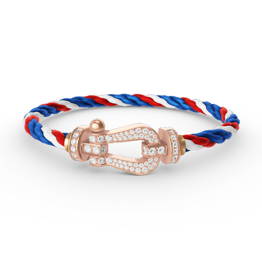 [⭐Corinne]FORCE LARGE HORSESHOE FULL DIAMOND BRACELET ROSE GOLD