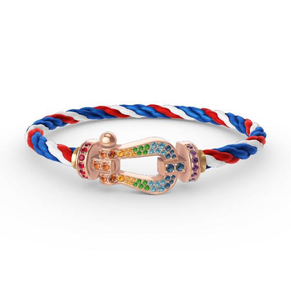 [⭐Corinne]FORCE LARGE HORSESHOE  COLORED DIAMOND BRACELET ROSE GOLD