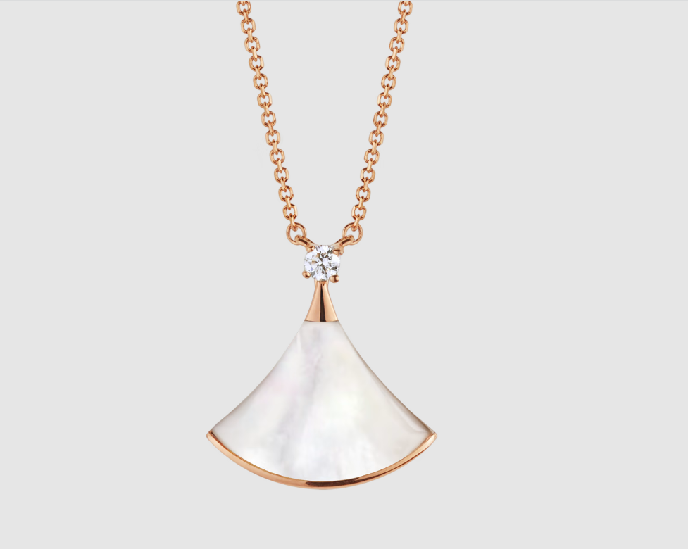 [⭐Corinne]DREAM NECKLACE WHITE MOP PINK GOLD 1 DIAMOND