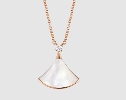 [⭐Corinne]DREAM NECKLACE WHITE MOP PINK GOLD 1 DIAMOND