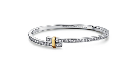 [Corinne]EDGE DIAMOND GOLD SILVER BRACELET