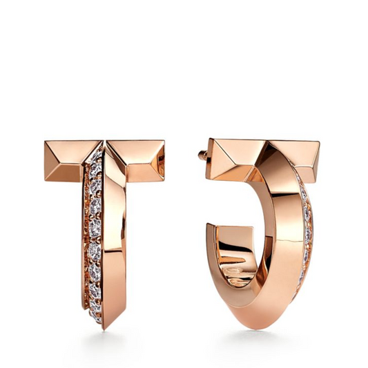 [Corinne]T1 HOOP DIAMOND EARRINGS
