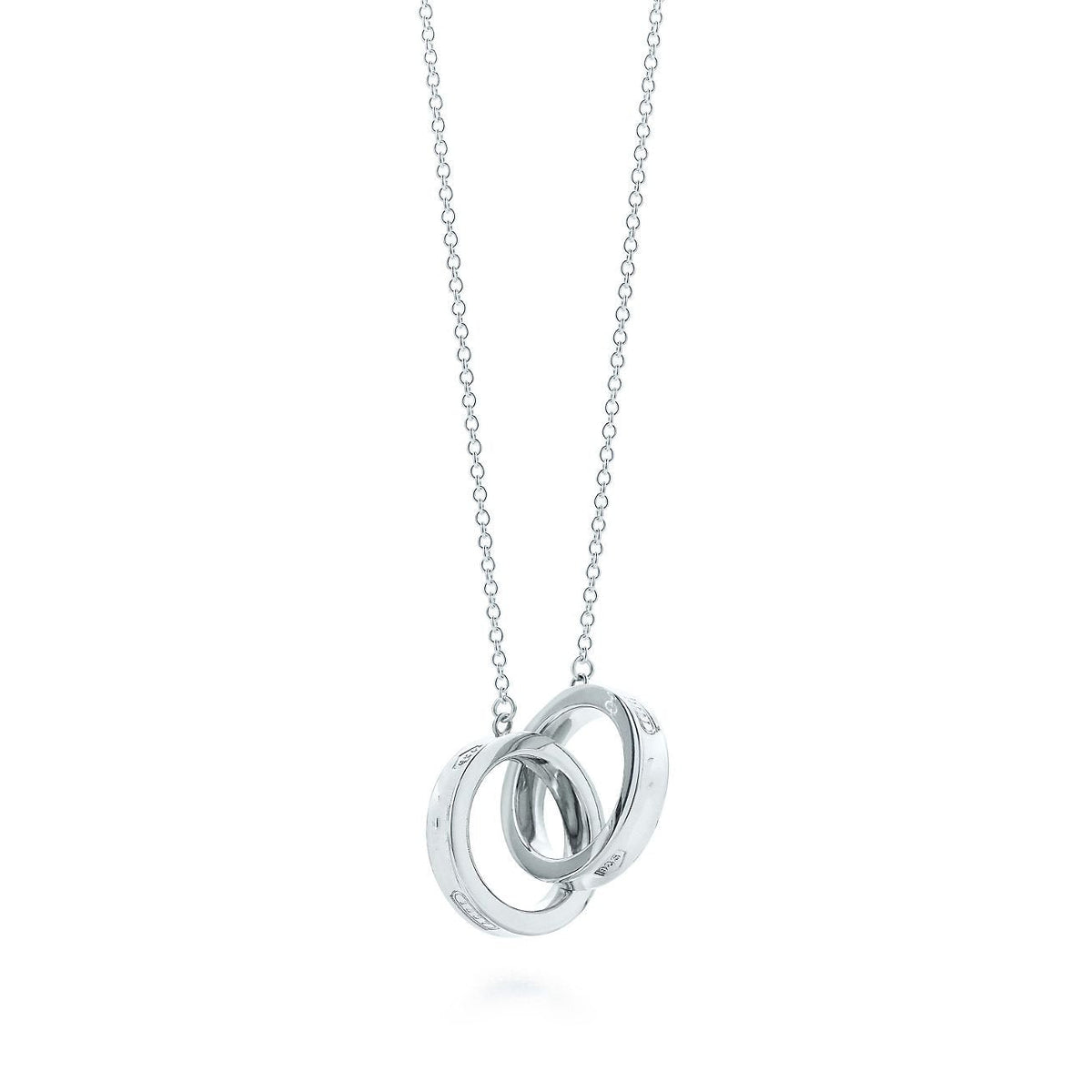 [Corinne]INTERLOCKING CIRCLES PENDANT SILVER SMALL NECKLACE