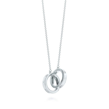 [Corinne]INTERLOCKING CIRCLES PENDANT SILVER SMALL NECKLACE