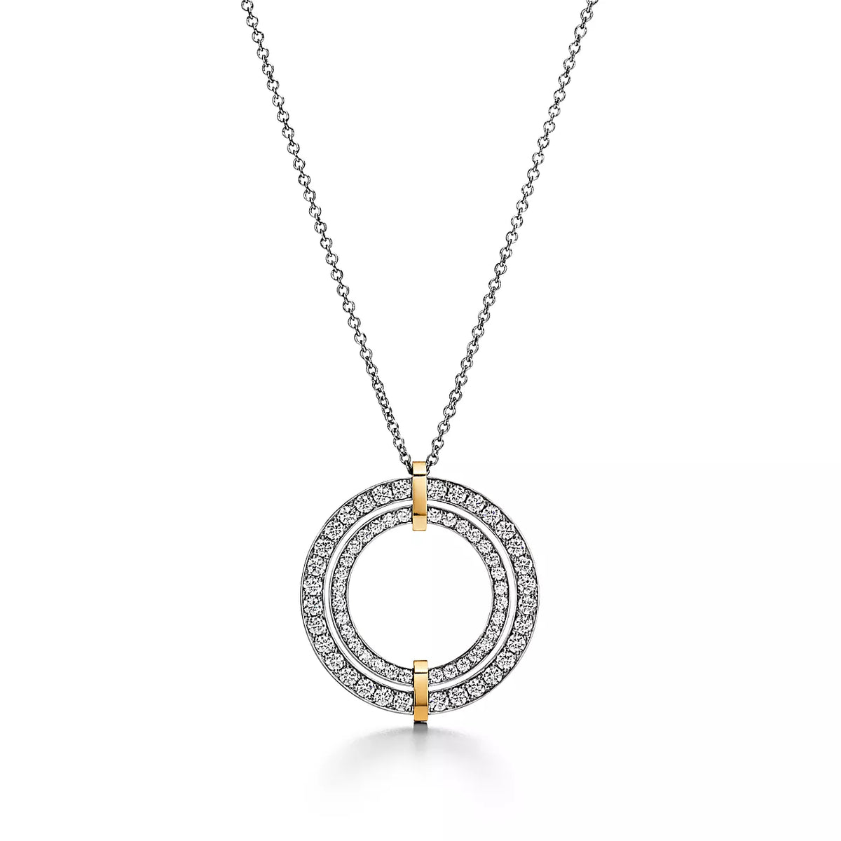 [Corinne]EDGE DIAMOND GOLD SILVER NECKLACE