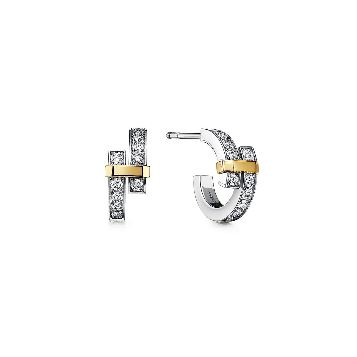 [Corinne]EDGE DIAMOND PINK GOLD EARRINGS