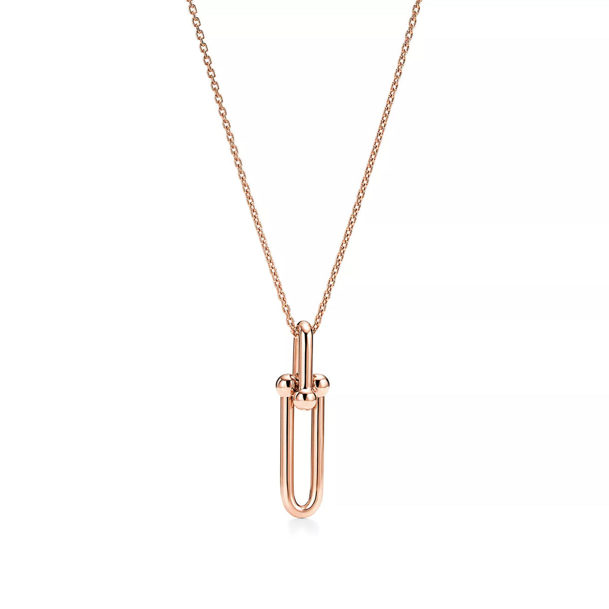 [Corinne]HARDWEAR DROP DOUBLE LINK PEDANT NECKLACE
