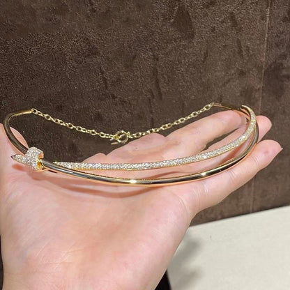 [Corinne]KNOT DOUBLE ROW NECKLACE IN YELLOW GOLD WITH DIAMONDS