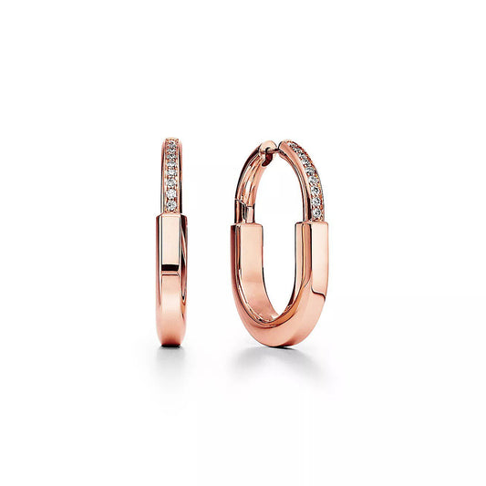 [Corinne]LOCK MEDIUM DIAMNOND EARRINGS