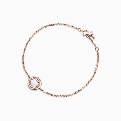 [Corinne]DIAMOND CIRCLE PINK GOLD BRACELET