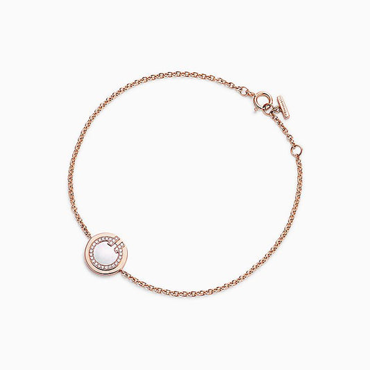 [Corinne]DIAMOND CIRCLE PINK GOLD BRACELET