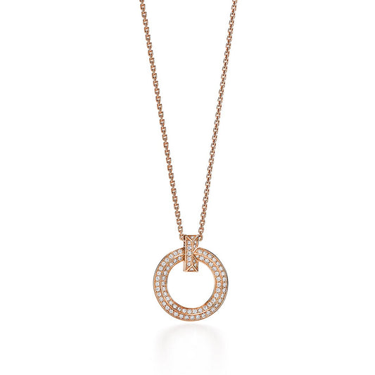 [Corinne]T1 CIRCLE DIAMOND PAVED MEDIUM NECKLACE