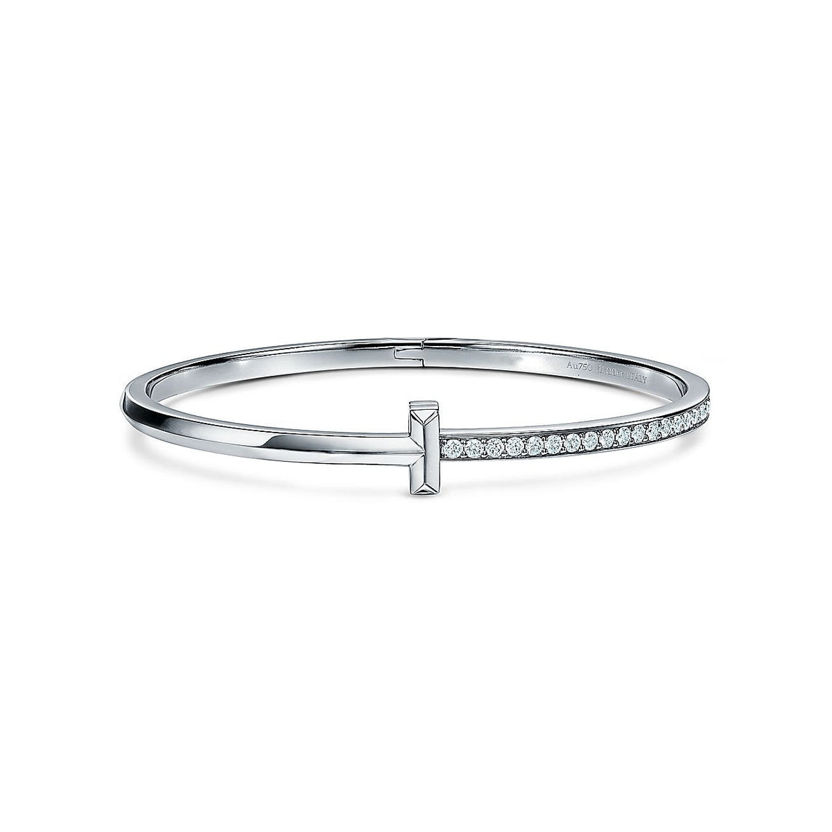 [Corinne]NARROW T1 HINGED BANGLE DIAMOND SILVER
