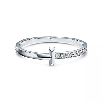 [Corinne]WIDE DIAMONDS HINGED BANGLE