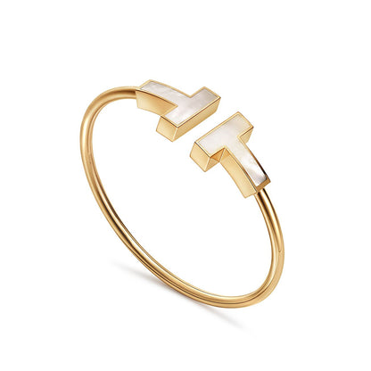 [Corinne]T WIDE MOP OPEN BRACELET
