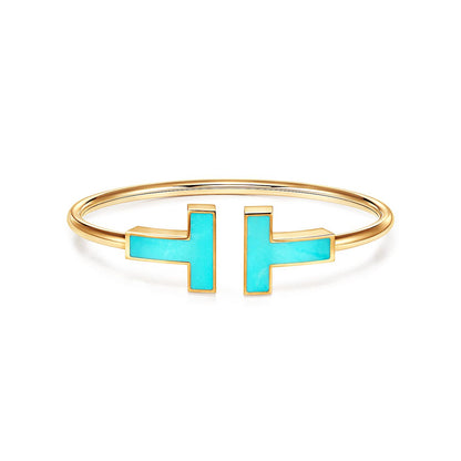[Corinne]T WIDE TURQUOISE OPEN BRACELET