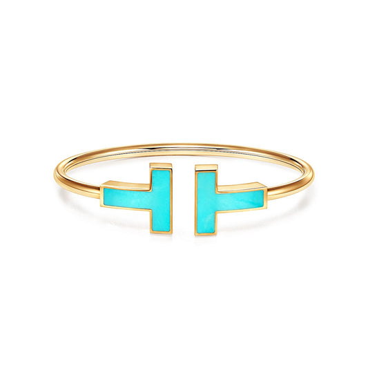 [Corinne]T WIDE TURQUOISE OPEN BRACELET