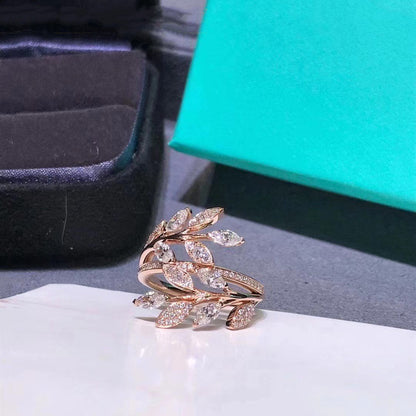 [Corinne]VICTORIA DIAMOND VINE BYPASS RING PINK GOLD