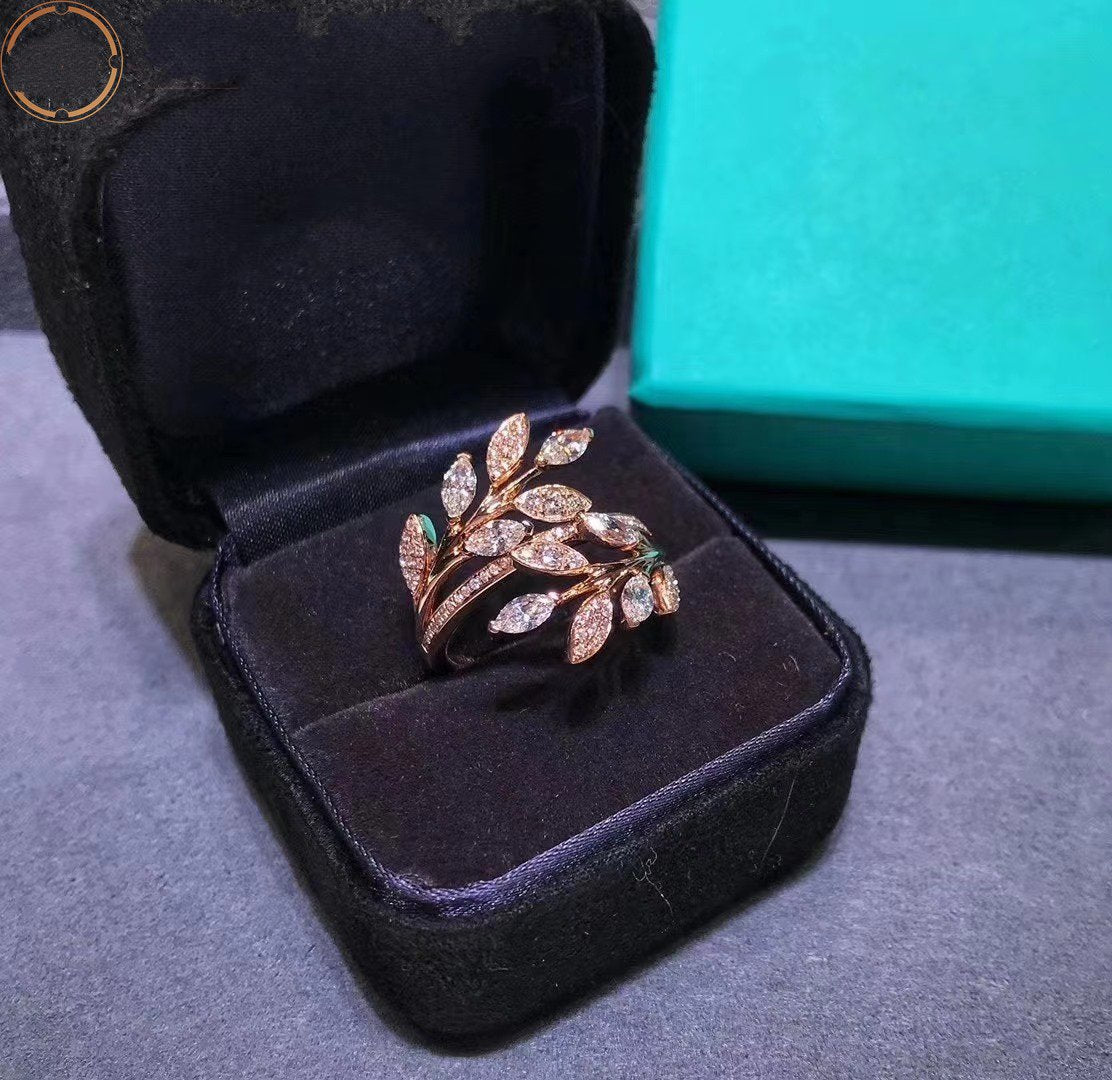[Corinne]VICTORIA DIAMOND VINE BYPASS RING PINK GOLD