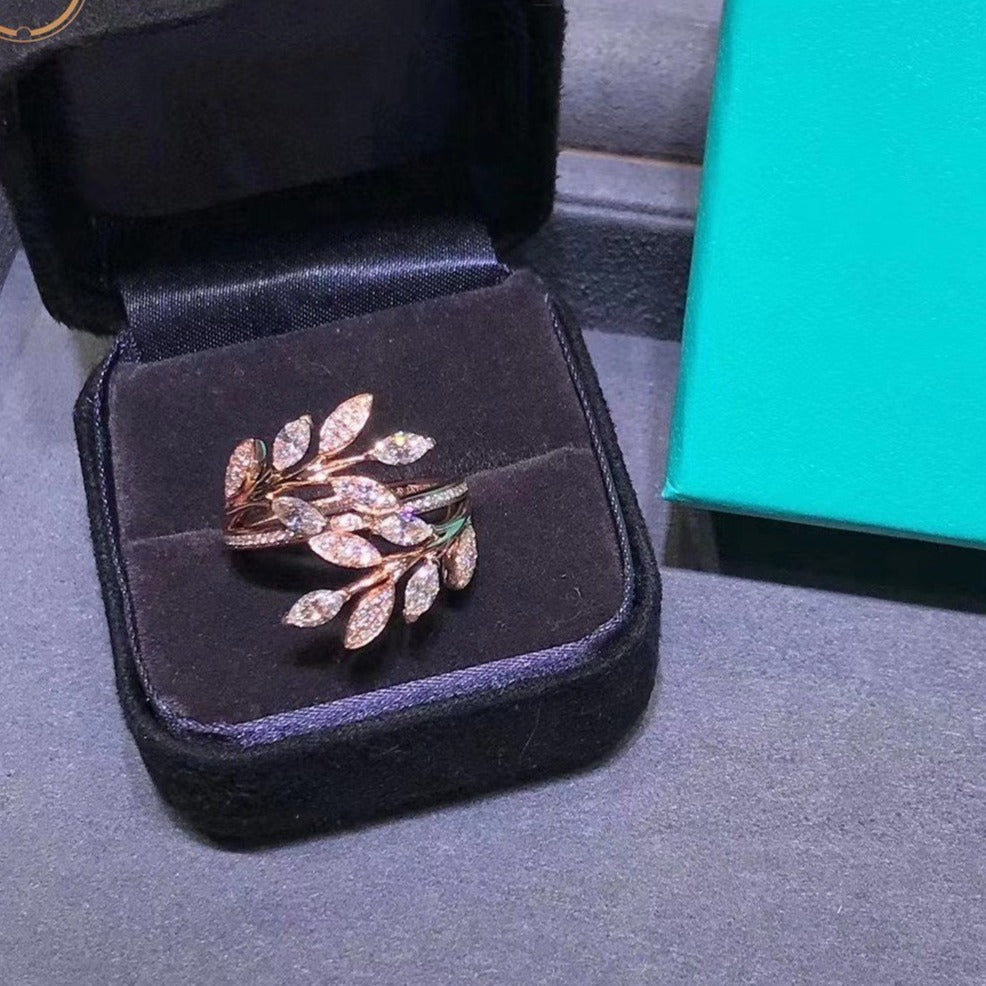 [Corinne]VICTORIA DIAMOND VINE BYPASS RING PINK GOLD